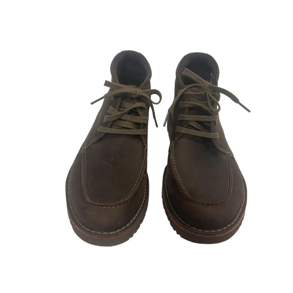 Men's CLARKS Vargo Rise Brown Leather Ankle Boots Like New - Picture 3 of 7